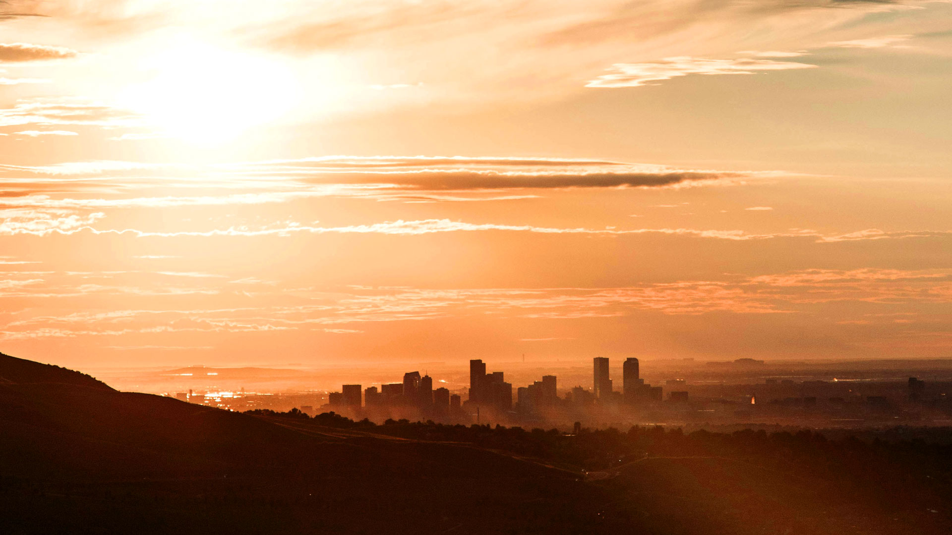 Sunset over Denver Colorado